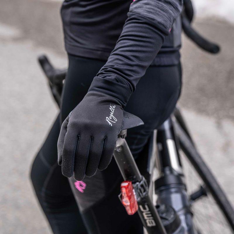 Dámské cyklistické rukavice Rogelli Laval Mid Season LW Windproof black 9