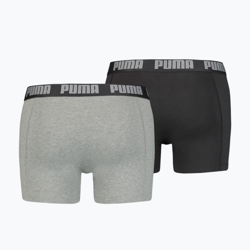 Pánské boxerky PUMA Basic 2 páry dark grey melange/black 2