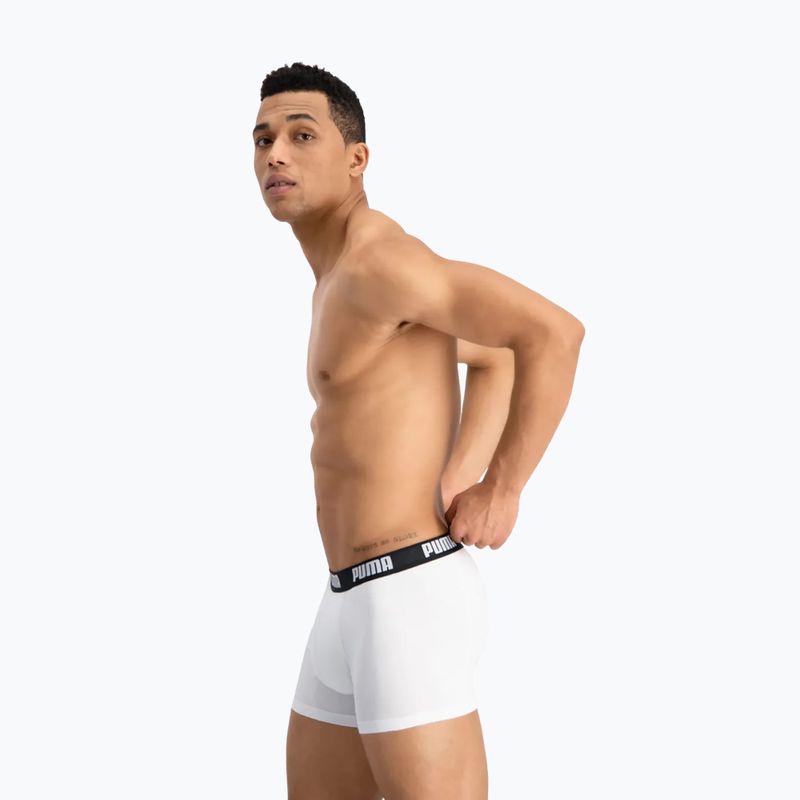 Pánské boxerky PUMA Basic 2 páry white/black 4