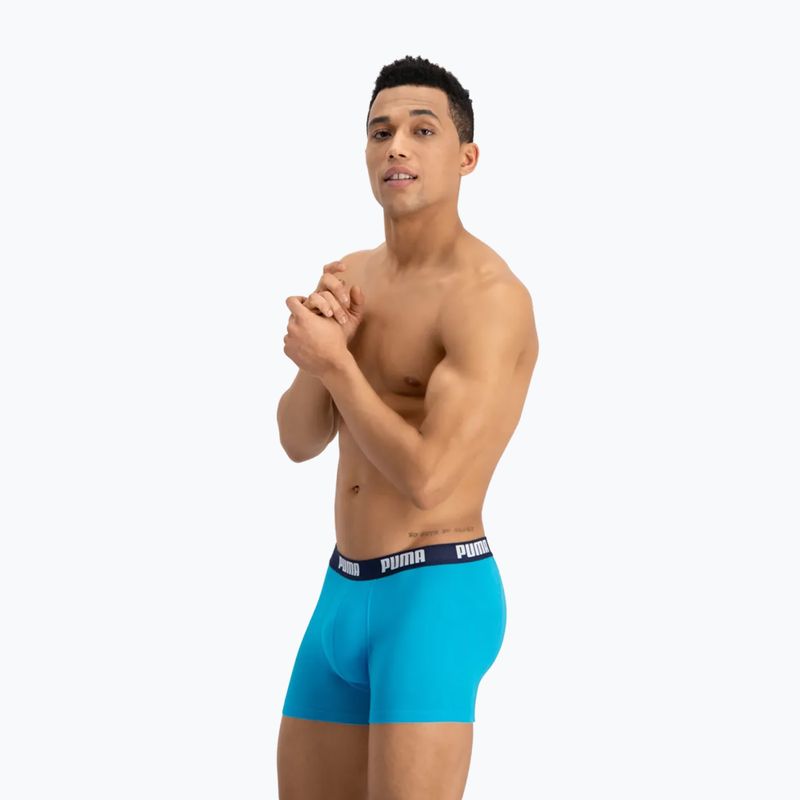 Pánské boxerky PUMA Basic 2 páry aqua/blue 5