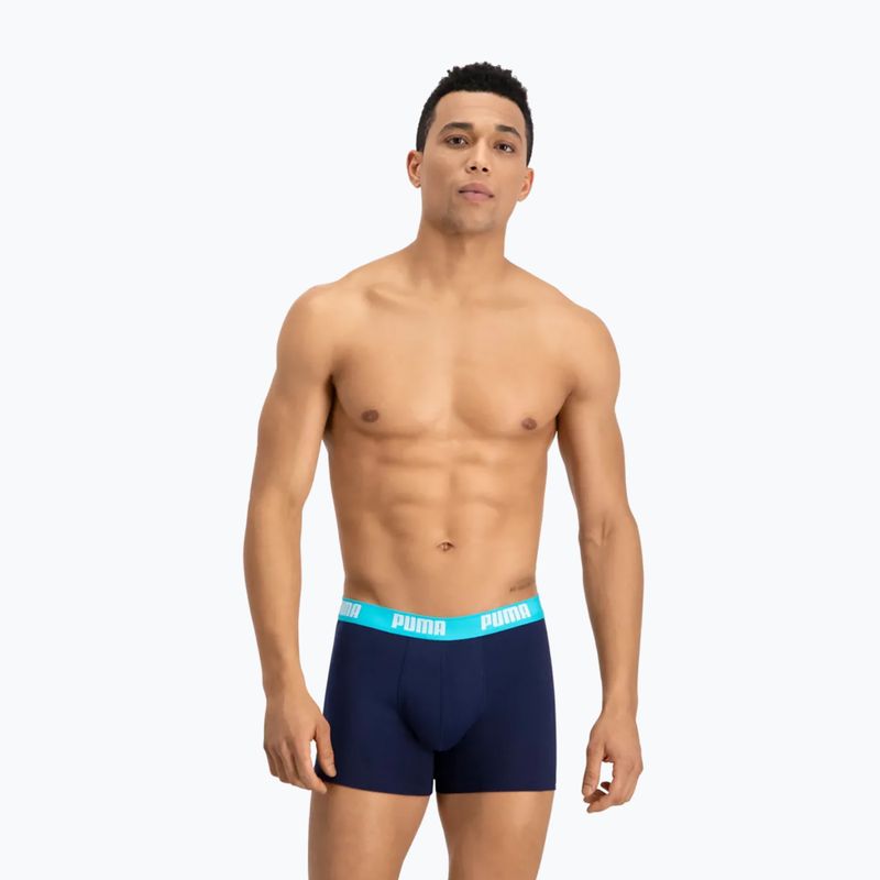 Pánské boxerky PUMA Basic 2 páry aqua/blue 6
