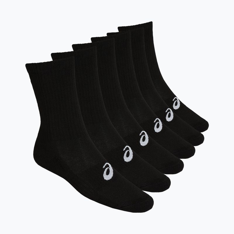 ASICS Crew 6 párů výkonnostních černých ponožek