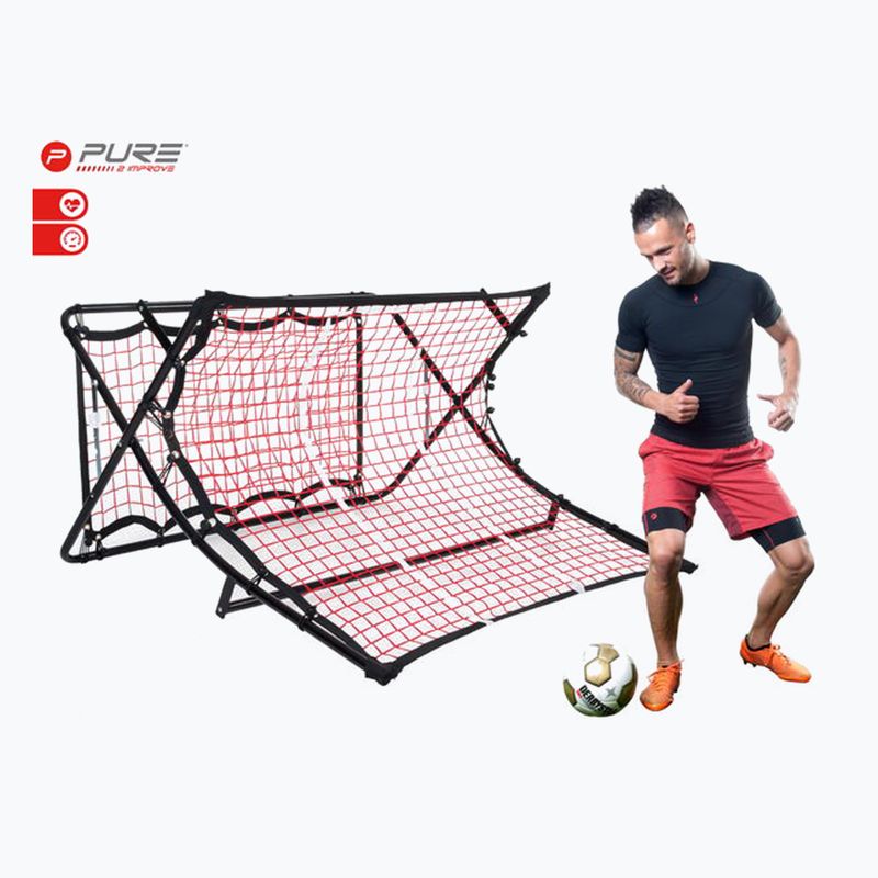 Trenažér síťovaný rám Pure2Improve P2I Soccer Rebounder červený 2145 7