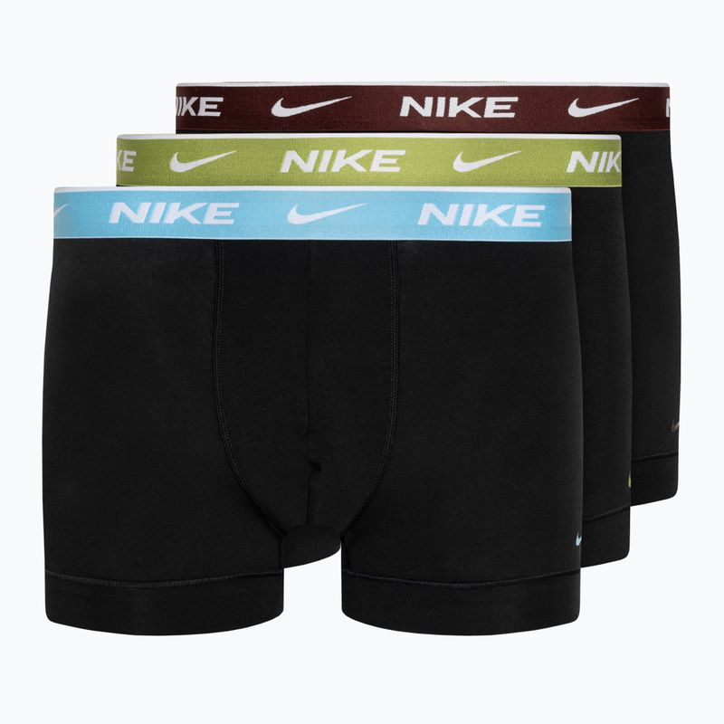 Pánské boxerky Nike Everyday Cotton Stretch Trunk 3 páry black/brown/aquarius/cark team red