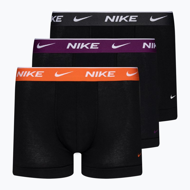 Pánské boxerky Nike Everyday Cotton Stretch Trunk 3 páry černá/fialová/oranžová