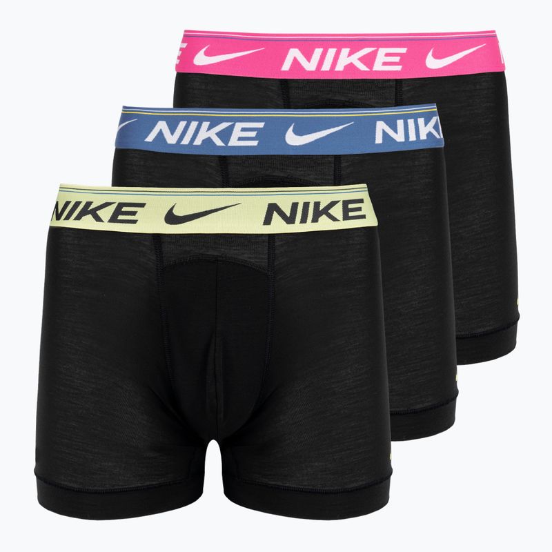 Pánské boxerky Nike Dri-FIT Ultra Comfort Brief 3 páry černá/žlutá/fuxia