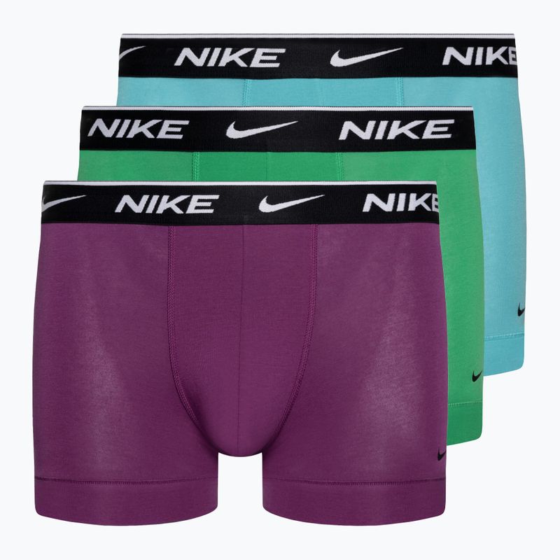 Pánské boxerky Nike Everyday Cotton Stretch Trunk 3 páry zelená/fialová/modrá