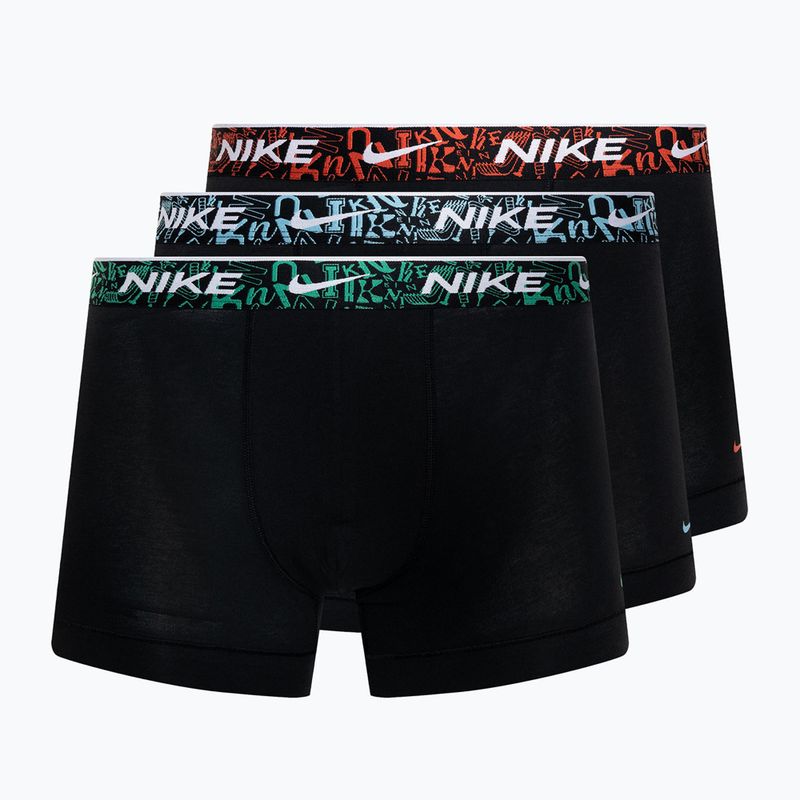 Pánské boxerky Nike Everyday Cotton Stretch Trunk 3 páry black/red/aquarius blue/green