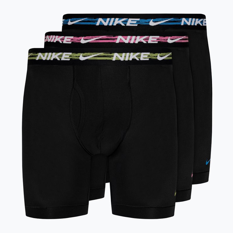 Pánské boxerky Nike Dri-FIT Ultra-Stretch Micro Brief 3 páry laser fuchsia / court blue/ black