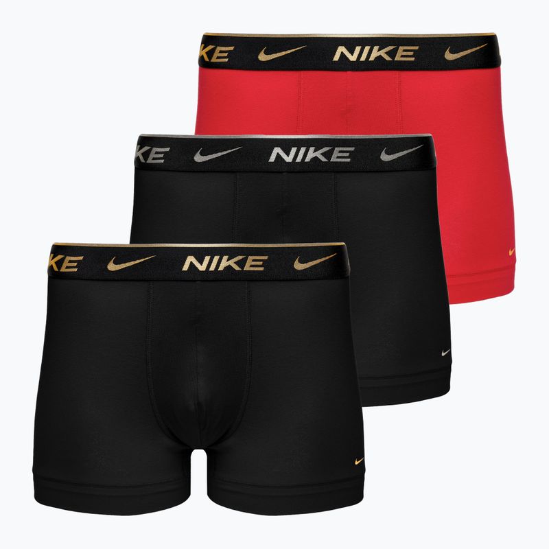 Pánské boxerky  Nike Everyday Cotton Stretch Trunk 3 páry black silver/red gold/black gold