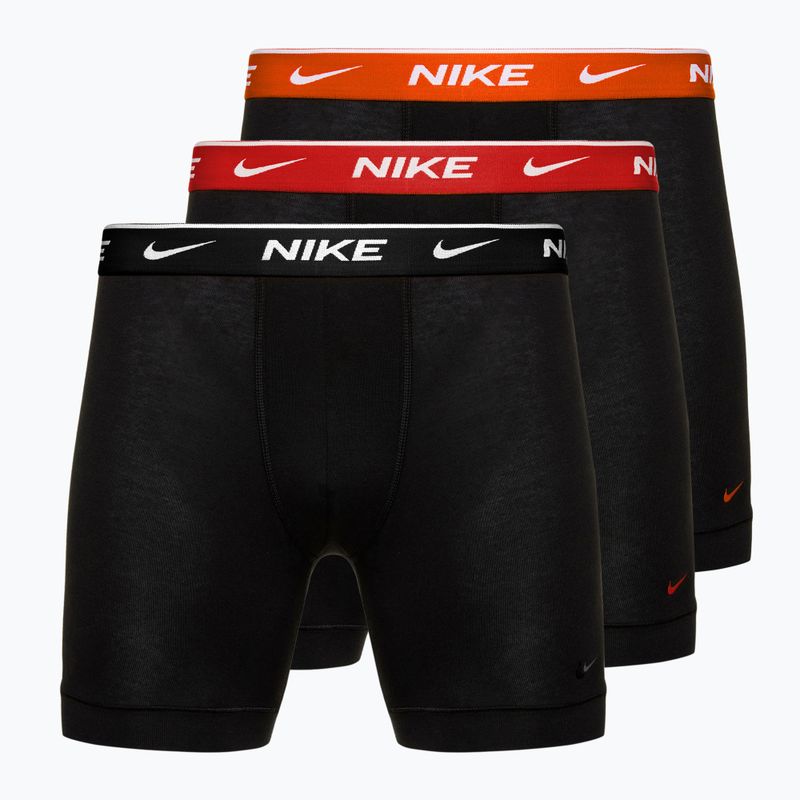 Pánské boxerky  Nike Everyday Cotton Stretch 3 páry black team orange/red/black