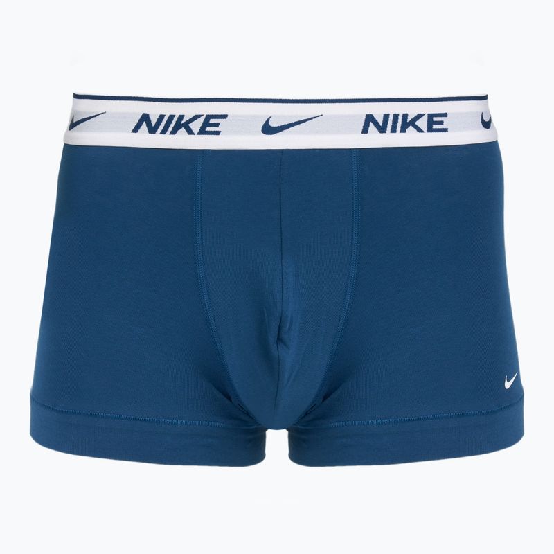 Pánské boxerky Nike Everyday Cotton Stretch Trunk 3 páry light armry blue/blue force/white waistband 2
