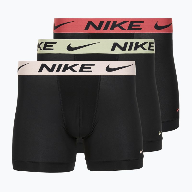 Pánské boxerky Nike Dri-Fit Essential Micro Boxer Brief 3 páry blk washed coral/olive aura/abrtract blue edge wb