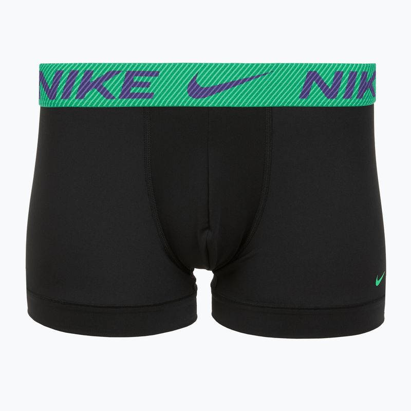 Pánské boxerky Nike Dri-Fit Essential Micro Trunk 3 páry black green shock/wild violet/black text wb 2