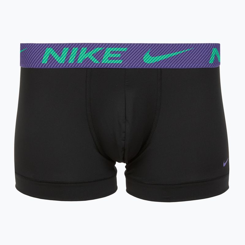 Pánské boxerky Nike Dri-Fit Essential Micro Trunk 3 páry black green shock/wild violet/black text wb 3