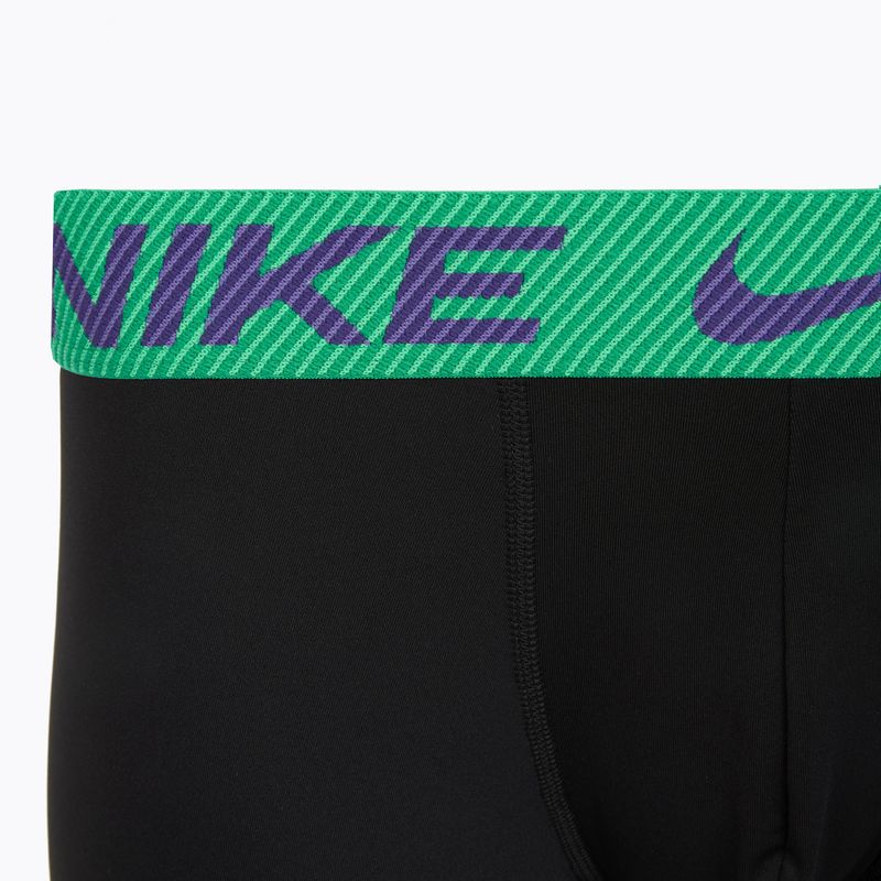 Pánské boxerky Nike Dri-Fit Essential Micro Trunk 3 páry black green shock/wild violet/black text wb 6