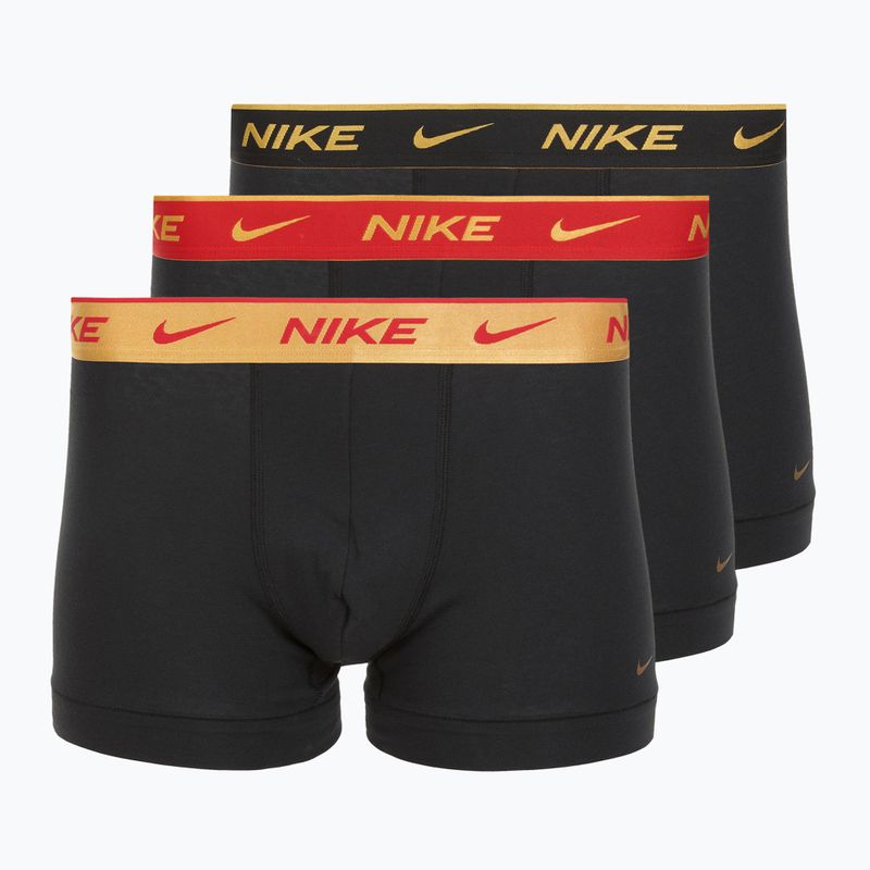 Pánské boxerky Nike Everyday Cotton Stretch Trunk 3 páry blk/university red/wheat gold/black high shine wb