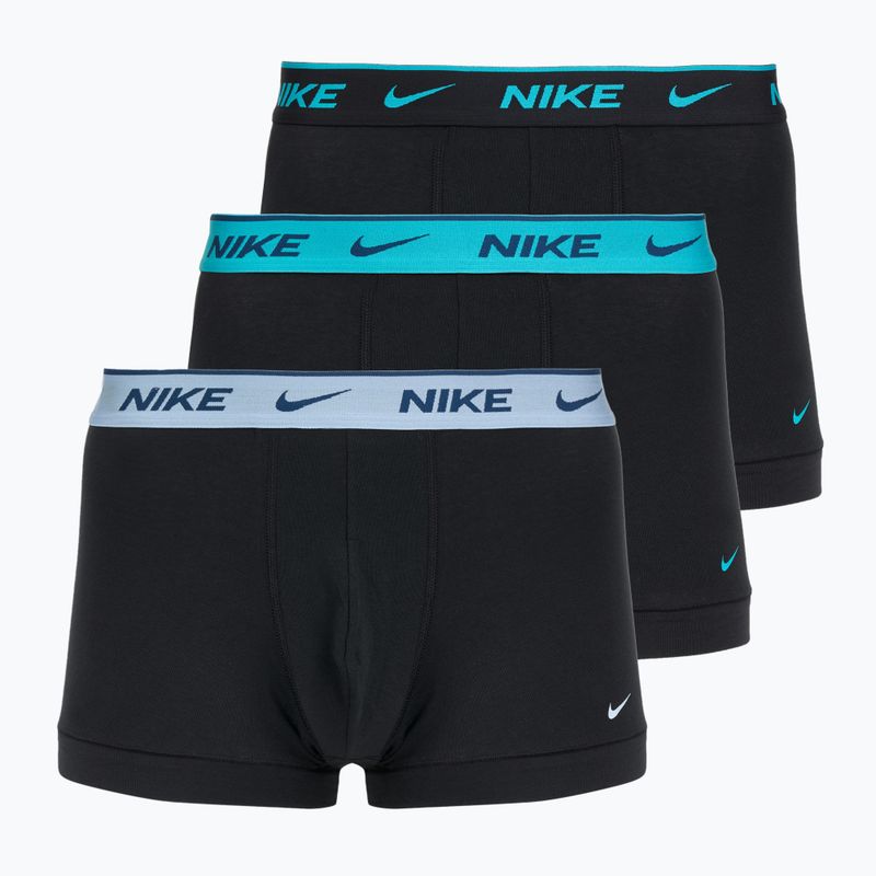 Pánské boxerky Nike Everyday Cotton Stretch Trunk 3 páry black/iron gry/cool grey high shine textured wb