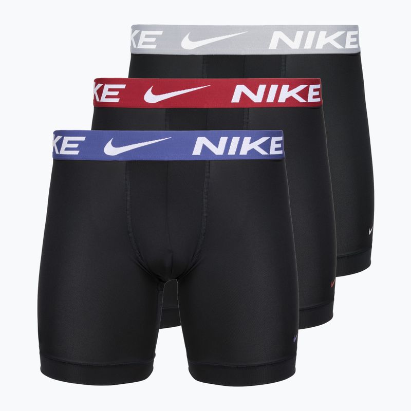 Pánské boxerky Nike Essential Micro 3 pairs black/sapphire/wolf grey/team crimson