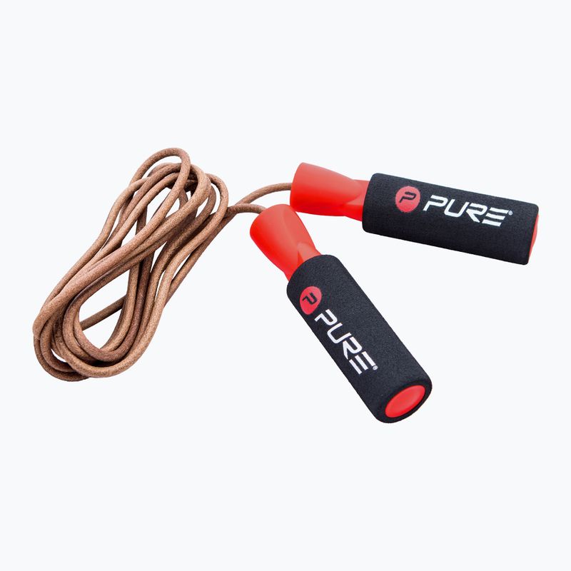Švihadlo Pure2Improve Jump Rope Leather hnědé P2I201200