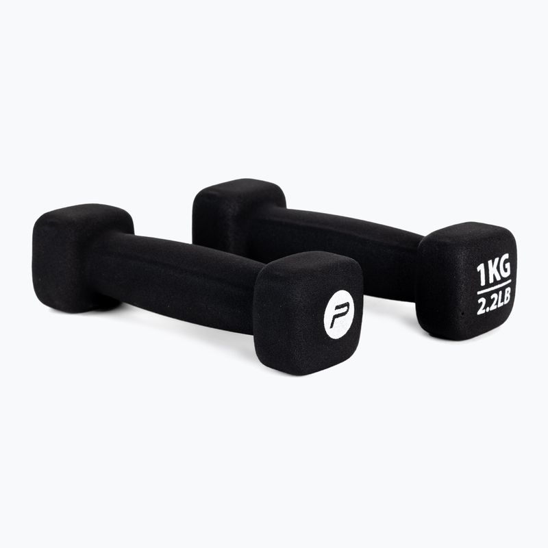 Neoprenové činky 1 kg Pure2Improve černé P2I201390