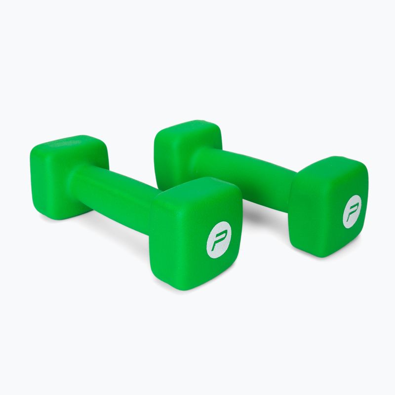 Neoprenové činky 2 kg Pure2Improve zelené P2I201400