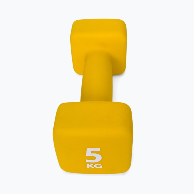 Neoprenová činka 5 kg Pure2Improve žlutá P2I201430 3