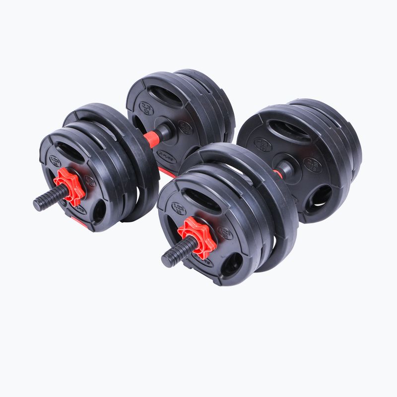 Jednoruční nakládací činky Pure2Improve Hybrid Dumbell/Barbell černo-červené P2I202340 2