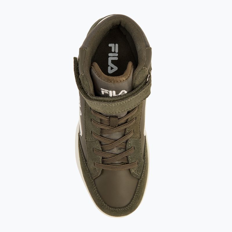 Dětské boty  FILA Crew Velcro Mid olive night 5