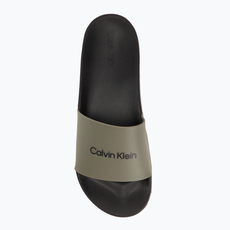 Pánské nazouváky Calvin Klein HM0HM01063 Chuncky Pool Slide Rub Smokey Olive/Black 5