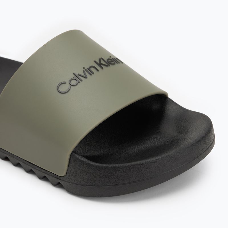 Pánské nazouváky Calvin Klein HM0HM01063 Chuncky Pool Slide Rub Smokey Olive/Black 7