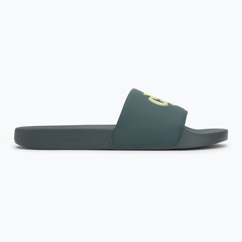 Pánské nazouváky Calvin Klein YM0YM01281 Jelly Mono PU Seaside Aqua/White 2