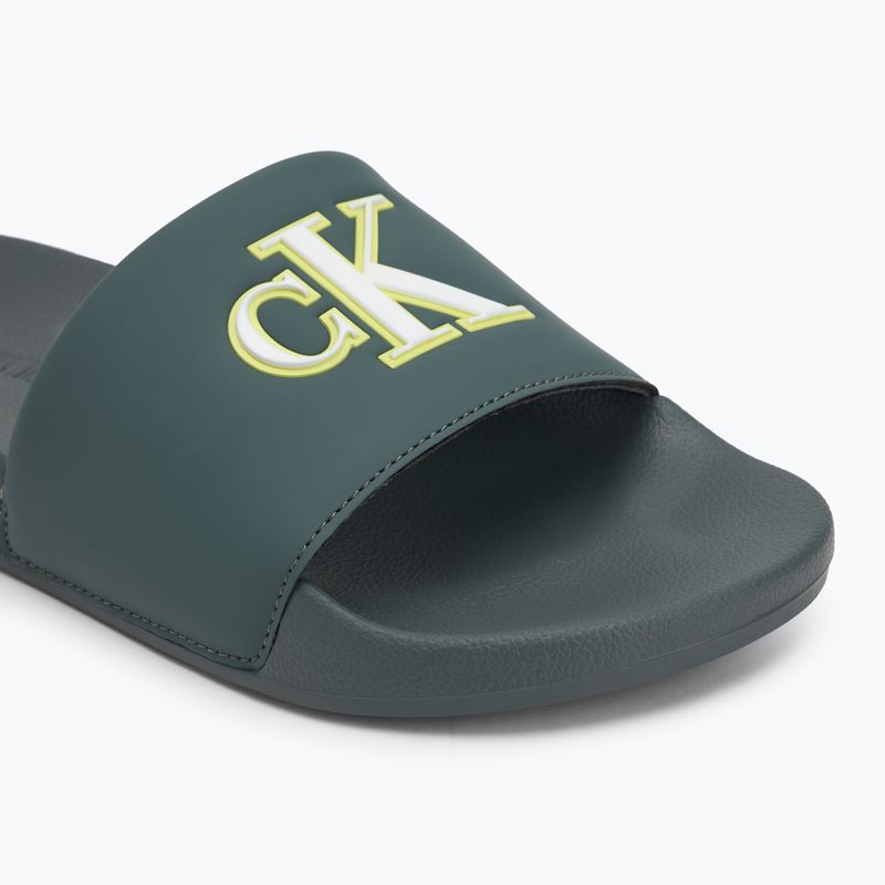 Pánské nazouváky Calvin Klein YM0YM01281 Jelly Mono PU Seaside Aqua/White 7
