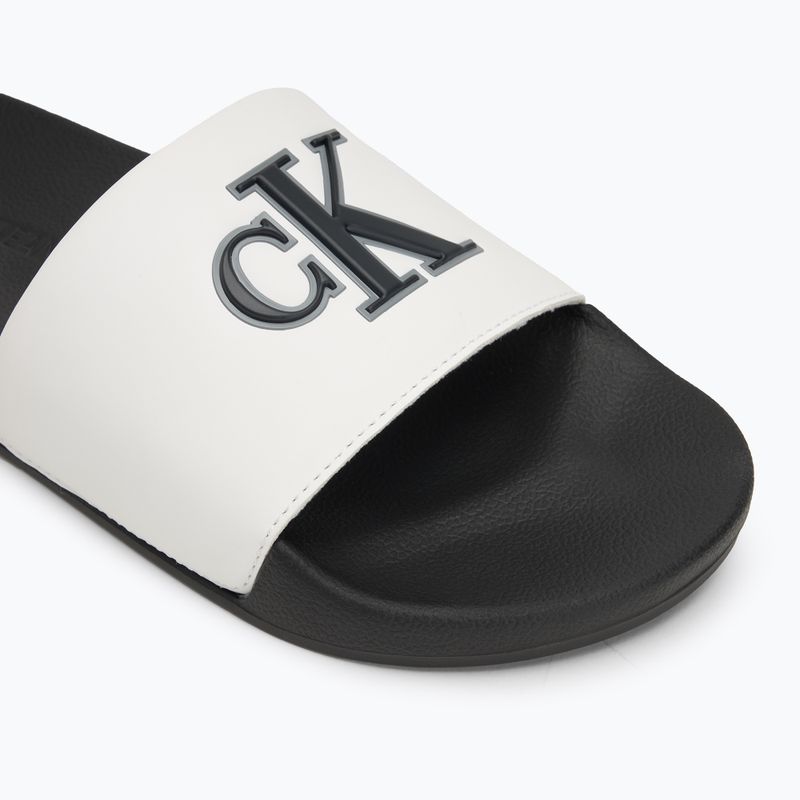 Pánské nazouváky Calvin Klein YM0YM01281 Jelly Mono PU Bright White/Black 7