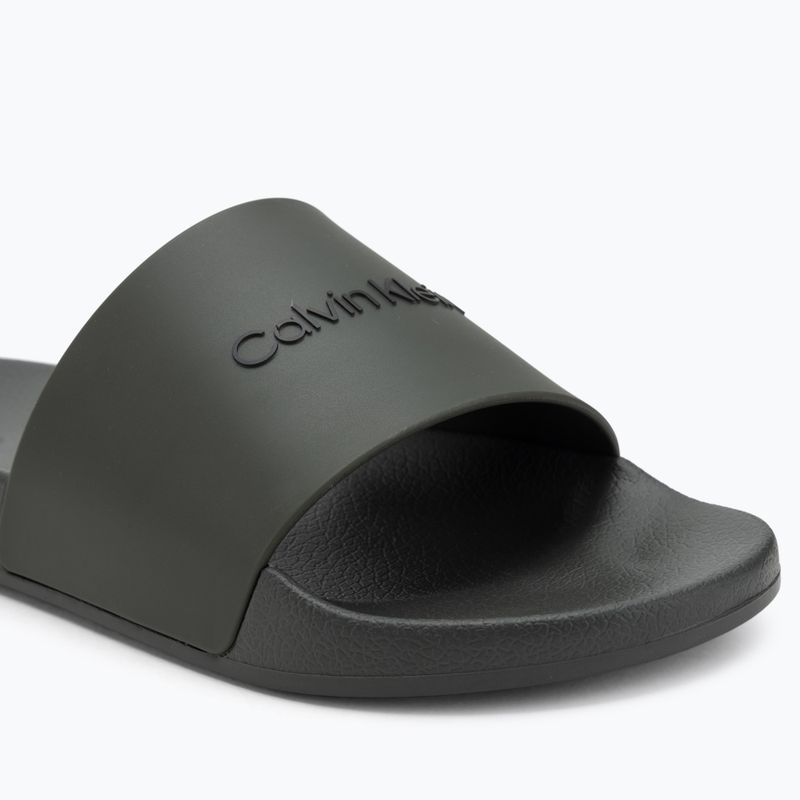 Pánské nazouváky Calvin Klein HM0HM00455 Pool Slide Rubber dark olive 7