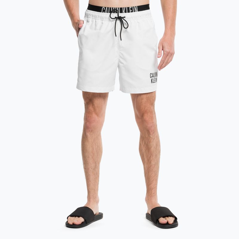 Pánské plavecké šortky Calvin Klein Medium s dvojitým pasem bílé 5