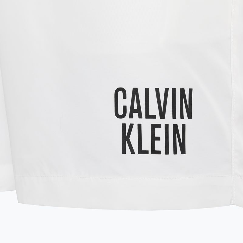 Pánské plavecké šortky Calvin Klein Medium s dvojitým pasem bílé 3