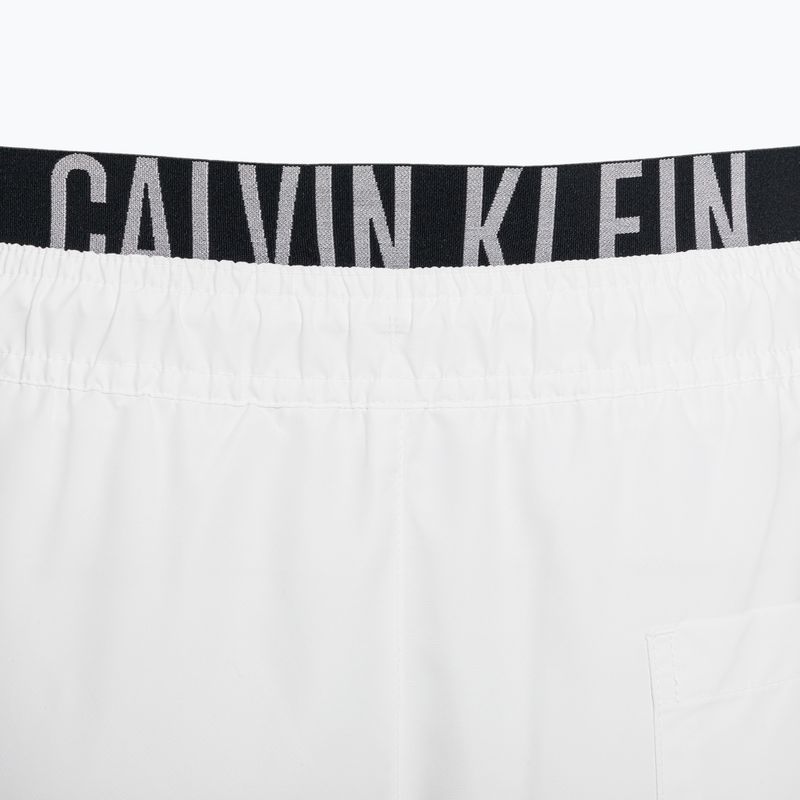 Pánské plavecké šortky Calvin Klein Medium s dvojitým pasem bílé 4