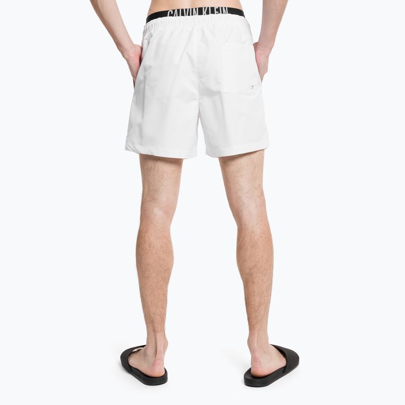 Pánské plavecké šortky Calvin Klein Medium s dvojitým pasem bílé 7