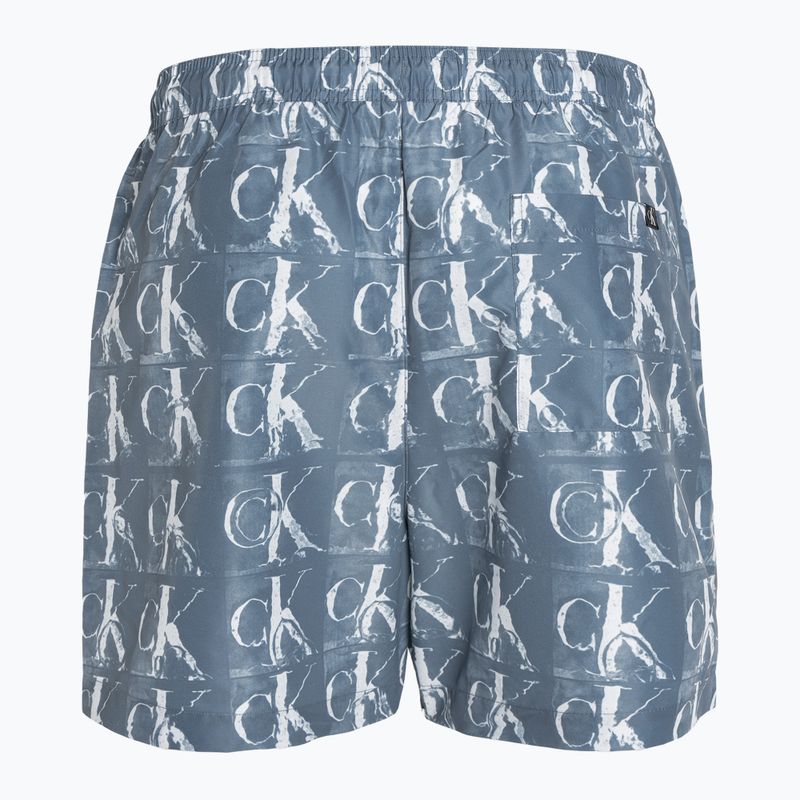 Pánské plavecké šortky Calvin Klein Medium Drawstring Print modré 2