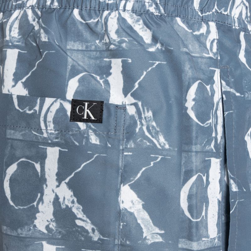 Pánské plavecké šortky Calvin Klein Medium Drawstring Print modré 4