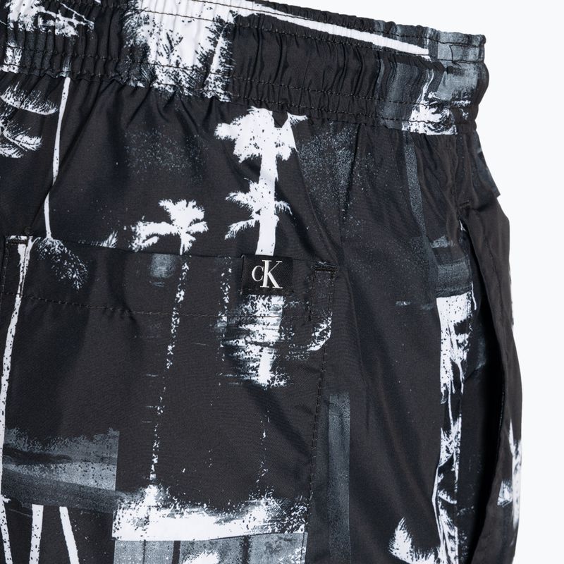 Pánské plavecké šortky  Calvin Klein Short Drawstring-Print palm black 4