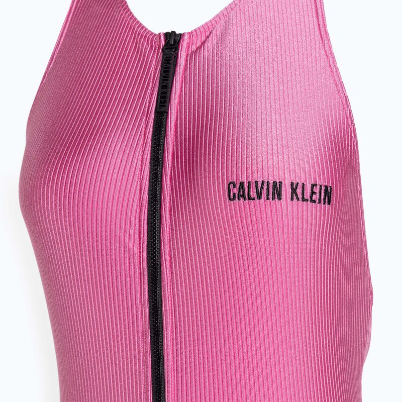 Dámské jednodílné plavky  Calvin Klein Racerback One Piece bold pink 3