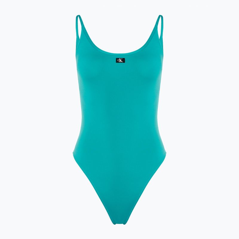 Dámské jednodílné plavky  Calvin Klein Scoop One Piece blue ocean