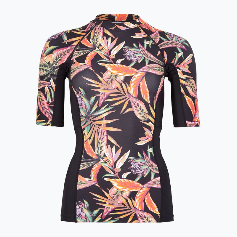 Dámské plavecké tričko O'Neill Anglet Skin SS black tropical flower