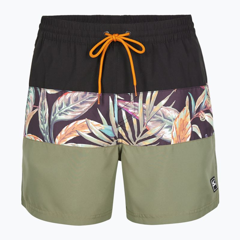 Pánské plavecké šortky O'Neill Cali Block 15'' black tropical flower