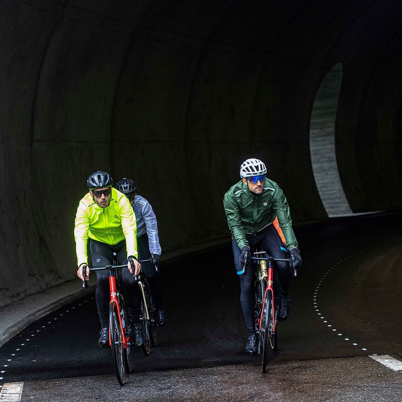 Pánská cyklistická bunda Rogelli Essential Rain fluorescent army green 9