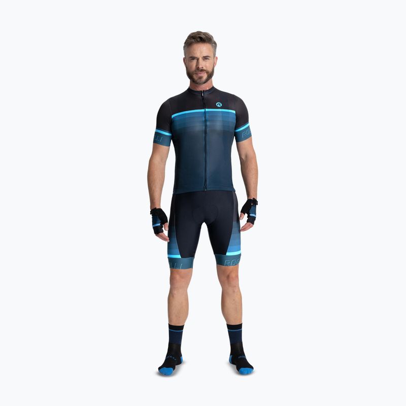 Pánský cyklistický dres Rogelli Hero II black/blue 2