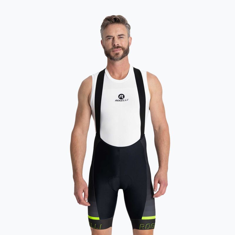 Pánské cyklistické kraťasy  Rogelli Hero II Bib Short yellow/grey/black