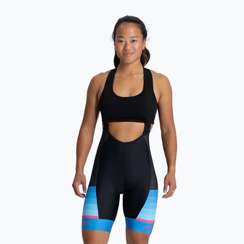 Dámské cyklistické kraťasy  Rogelli Impress II Bib Short blue/pink/black